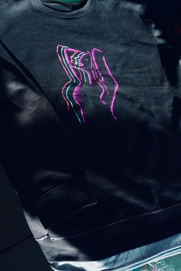 Hand-built fashion neon portrait